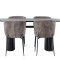 Isolde spisebordss�t spisebord sort 4 stole boucle brun.