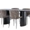 Isolde spisebordss�t spisebord sort 4 stole boucle brun.