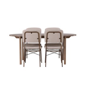 Andy spisebordss�t spisebord natur 4 stole beige.