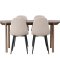 Andy spisebordss�t spisebord natur 4 stole boucle beige.