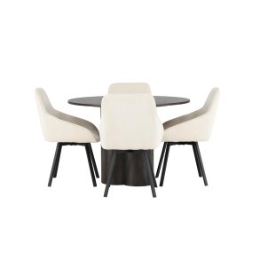 Olivia spisebordss�t spisebord mocca 4 stole beige.