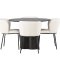 Olivia spisebordss�t spisebord mocca 4 stole boucle hvid.