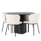 Olivia spisebordss�t spisebord mocca 4 stole boucle hvid.