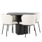 Olivia spisebordss�t spisebord mocca 4 stole boucle hvid.