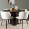 Olivia spisebordss�t spisebord mocca 4 stole boucle hvid.