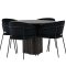 Olivia spisebordss�t spisebord mocca 4 stole velour sort.
