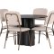 Olivia spisebordss�t spisebord sort 4 stole beige.