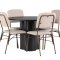 Olivia spisebordss�t spisebord sort 4 stole beige.