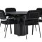 Olivia spisebordss�t spisebord sort 4 stole boucle sort.