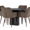 Olivia spisebordss�t spisebord sort 4 stole brun.