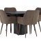 Olivia spisebordss�t spisebord sort 4 stole brun.