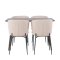 Kaseidon Essgruppe Esstisch dunkelbraun 4 Stühle Bouclé beige.