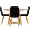 Yakidon spisegrupper spisebord med uttrekk brun 4 stoler PU kunstl�r svart.