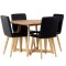 Yakidon spisegrupper spisebord med uttrekk brun 4 stoler PU kunstl�r svart.