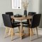 Yakidon spisegrupper spisebord med uttrekk brun 4 stoler PU kunstl�r svart.