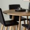 Yakidon spisegrupper spisebord med uttrekk brun 4 stoler PU kunstl�r svart.