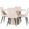 Lanzo spisebordss�t spisebord whitewash 4 stole fl�jl beige.