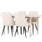 Andy spisebordss�t spisebord whitewash 4 stole fl�jl beige.