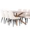 Piazza spisebordss�t spisebord mocca 6 stole fl�jl beige.