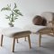 Rile f�t�lj med fotpall beige.