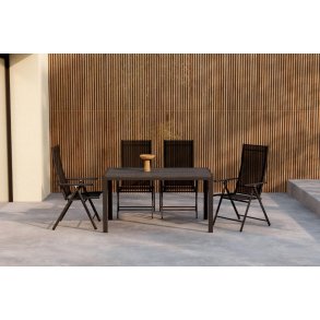 Mirko haves�t bord 80x140cm 4 stole Levanzo sort.