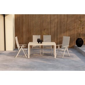 Mirko haves�t bord 80x140cm 4 stole Levanzo beige.