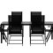 Giardini hagesett bord 90x200 cm svart 6 stoler svart.