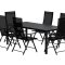 Giardini hagesett bord 90x200 cm svart 6 stoler svart.