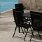 Giardini hagesett bord 90x200 cm svart 6 stoler svart.
