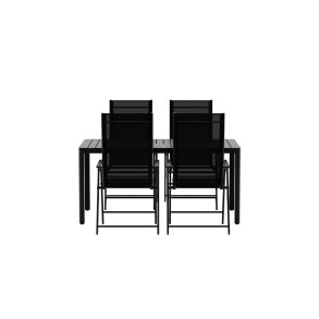 Giardini haves�t bord 90x150cm sort 4 stole sort.
