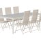 Lino hagesett bord 100x220 cm beige 6 stoler beige.