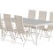 Lino hagesett bord 100x220 cm beige 6 stoler beige.