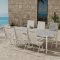 Lino hagesett bord 100x220 cm beige 6 stoler beige.