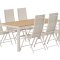 Break hagesett bord 90x200 cm beige 6 stoler beige.
