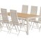 Break hagesett bord 90x200 cm beige 6 stoler beige.