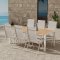 Break hagesett bord 90x200 cm beige 6 stoler beige.