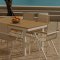 Panama hagesett uttrekksbord 90x160 cm natur 6 stoler beige.