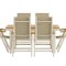 Panama hagesett uttrekksbord 90x160 cm natur 6 stoler beige.