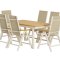 Panama hagesett uttrekksbord 90x160 cm natur 6 stoler beige.