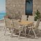 Panama hagesett uttrekksbord 90x160 cm natur 6 stoler beige.
