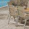 Panama hagesett uttrekksbord 90x160 cm natur 6 stoler beige.