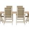 Break hagesett bord 90x200 cm natur 6 stoler beige.