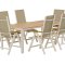 Break hagesett bord 90x200 cm natur 6 stoler beige.