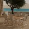 Break hagesett bord 90x200 cm natur 6 stoler beige.