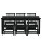 Kenya hagesett bord 90x180 cm svart 6 stoler svart.