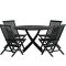 Kenya Gartenset Tisch �120 cm schwarz 4 St�hle schwarz.