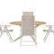 Mexico Gartenset Tisch �140 cm Natur 4 St�hle beige.