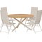 Mexico Gartenset Tisch �140 cm Natur 4 St�hle beige.