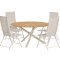 Mexico Gartenset Tisch �140 cm Natur 4 St�hle beige.