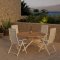 Mexico Gartenset Tisch �140 cm Natur 4 St�hle beige.